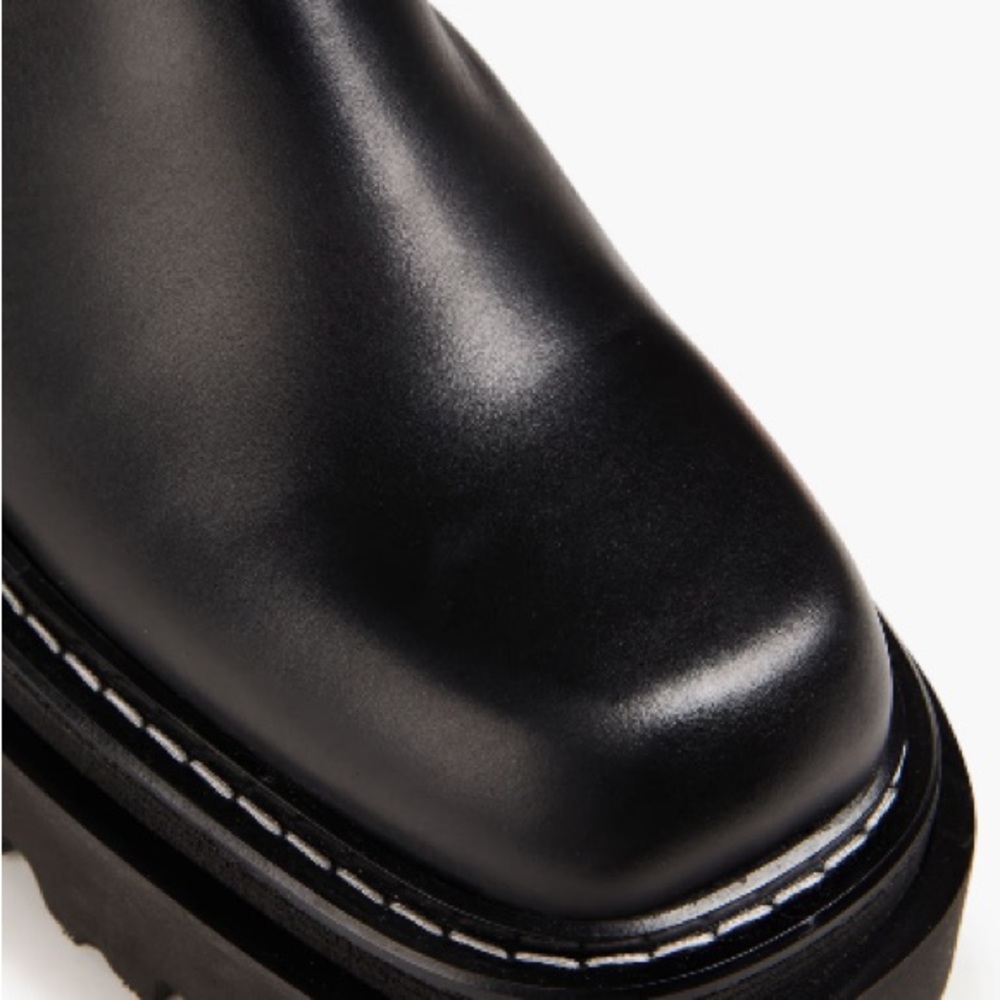 SANDRO Black Genuine Leather Lug sole Chelsea Women's Boot - Picture 4 of 8